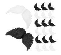 LRXIYODE 24pcs Lightweight Plastic Angel Wings Cake Topper Decorations for DIY Crafting Mini Wing Embellishments with Artistic Detailing Easy to Use for Party and Holiday Cake Decor