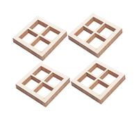 LRXIYODE 24pcs Miniature Dollhouse Wooden Windows Set, Realistic Small Four-grid Frames for DIY Dollhouse Furniture Decor, Natural Wood Color Mini Room Building Kit