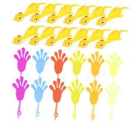 LRXIYODE 24pcs Silicone Chicken Set with Sticky Fingers and Sling Shot Chickens Stretchable Prank for Party Favors Hand-eye Coordination and Arm Strength Exercise