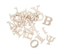 LRXIYODE 24Pcs Unfinished Wood Greek Alphabet Letters for Learning Activities Natural Wood Craft Letters Flat for Classroom Decor and Home Projects