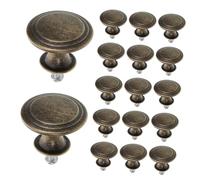 LRXIYODE 24pcs Vintage Chinese Style Zinc Alloy Cabinet Pull Handles Single Antique Bronze Drawer Knobs for Kitchen Wardrobe Cupboard Hardware and Wear-Resistant Decorative Furniture