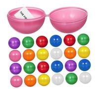 LRXIYODE 25 Pcs Reusable Hollow Raffle Balls Plastic Colored Party Game Balls for Table Activities Birthday Corporate School Events