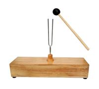 LRXIYODE 256hz Metal Tuning Fork Set with Wooden Base and Hammer for Physical Acoustic Experiments, Resonance Frequency Instrument for Science Teaching and Sound Testing