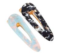 LRXIYODE 2pcs Acrylic Hair Clips for Women Thin Hair Simple Barrette Accessories for Makeup and Daily Use Smooth Surface Blue Black