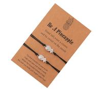 LRXIYODE 2Pcs Adjustable Decorative Wristband with Wishing Card Creative Pineapple Hand Rope for Graduation and Daily Use Black Color for Friends