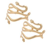 LRXIYODE 2Pcs Adjustable Snake Arm Cuff Bracelet Upper Arm Jewelry for Women Unique Fashion Accessory Chic Design Comfortable Wear for Parties and Events