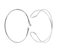 LRXIYODE 2pcs Adjustable Women Arm Cuff Bracelets Set Lightweight Open Coil Silver Bangles for Daily and Outdoor Wear Comfortable Upper Arm Wrap Jewelry for Casual and Business Styles