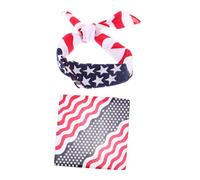 LRXIYODE 2pcs American Flag Kerchiefs for Women Versatile Neck Scarves for Independence Day Celebrations and Parties Stylish Headscarf and Bandana