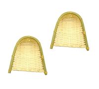LRXIYODE 2Pcs Bamboo Woven Artware Decorative Dustpans Rustic Handicraft Storage Basket for Home Wall Decor and Photography Props Natural Material