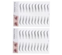 LRXIYODE 2pcs Black Artificial Eyebrow Transfer Stickers Hair-like Brow Tool for Men Women Apply Natural-looking False Eyebrows Quick Grooming for Full Realistic Brows