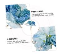 LRXIYODE 2pcs Blue Floral Bridal Hair Pins Elegant Wedding Hair Accessories for Brides Bridesmaids Prom and Theme Parties Cloth Flower Design and Charming