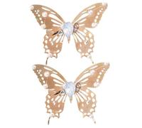 LRXIYODE 2pcs Butterfly Hair Clips for Women Antique Style Alloy Barrettes with Rhinestone Inlay Secure Grip Fairy Hair Accessories for Weddings Parties and Photography