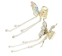 LRXIYODE 2pcs Butterfly Hair Clips Metal Claw Clips with Elegant Tassels for Women High Gloss Decorative Hair Accessories Versatile Styling for Weddings and Daily Wear
