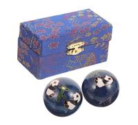 LRXIYODE 2pcs Chinese Health Exercise Massage Balls with Low-Temperature Enamel Surface for Hand Therapy and Grip Strength Training Soothing Massage Balls for Muscle Relaxation and Stress