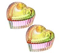 LRXIYODE 2pcs Crystal Glass Nail Dishes with Lid Professional Manicure Cups Refillable Nail Art Containers for Mixing Polish Powder and Acrylic Liquids