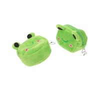 LRXIYODE 2pcs Cute Plush Frog Coin Purse for Women Small Kawaii Animal Shaped Wallets with Zipper Pouch Keychain Portable Mini Bag for Outdoor Shopping Travel