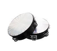 LRXIYODE 2pcs Double Row Handheld Tambourine Drum Musical Instrument for Adults for Dance Team Performances and Collaborative Activities