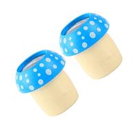 LRXIYODE 2PCS Educational Kaleidoscope Smooth Polished Wooden Mushroom Design for Inspires Creativity Imagination Birthday Blue