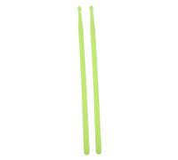 LRXIYODE 2pcs Fluorescent Green Nylon Drum Sticks with Bright LED Light Up Effect Durable Night Glow Drumsticks for Marching Bands Acoustic Kits and Live Performances