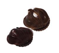 LRXIYODE 2pcs French Style Clip Bangs Wig Realistic Human Hair Fringe with Secure Adhesive Natural Thick Volume Fake Bangs for Women and Daily Wear Light and Dark Brown