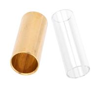 LRXIYODE 2pcs Glass Metal Slide Bars for Electric Acoustic Bass Guitars Finger Protectors for Guitarists Durable and Safe Guitar Accessories