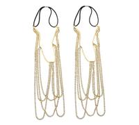 LRXIYODE 2pcs Golden Rhinestone Body Chain for Women Elastic Thigh Jewelry Stretchy Leg Accessory for Summer Beach Rave Parties Durable Construction with Sparkling Design