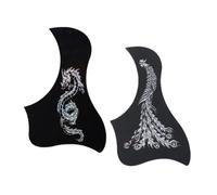 LRXIYODE 2Pcs Guitar Pickguard Sticker Self Adhesive Scratching Decal for Acoustic Guitars Lightweight Protective Plate with Silver Dragon and Easy to Apply and Remove