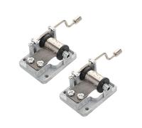 LRXIYODE 2pcs Hand Crank Music Box Movement Eight Tone Manual Mechanism for DIY Craft Projects Fun Educational Activity for Compatible with Various Materials