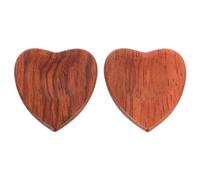 LRXIYODE 2pcs Heart-shape Wooden Guitar Picks for Folk and Electric Guitars Stringed Instrument Accessories