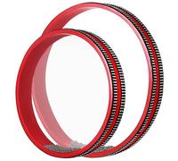 LRXIYODE 2pcs Kids Musical Instruments Ocean Wave Drums with Metal Bead Sound, Red 6-inch 8-inch Round Percussion Drums for Children Music Play and Sensory Development