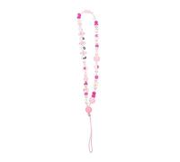 LRXIYODE 2Pcs Love Letter Imitation Pearl Beaded Phone Lanyards Pink Glass Seed Beads Lost Wrist Strap Chains for Keys Hanging and Phone Decor Accessories