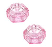LRXIYODE 2pcs Manicure Glass Cups with Lid Hexagon Crystal Nail Art Powder Mixing Dappen Dish Nail Salon Supplies for Acrylic Tools
