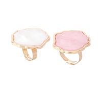 LRXIYODE 2pcs Marble Pattern Finger Ring Nail Art Palette for DIY Nail Color Mixing for Professional Manicure and Home Use