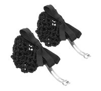 LRXIYODE 2pcs Mesh Hair Nets with Bow Clips Elastic Snood Barrette for Women Nurses Hotel Bank Staff Professional Hair Management Accessories