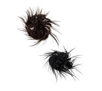 LRXIYODE 2pcs Messy Bun Hairpiece Updo Extensions for Women High Temperature Silk Synthetic Hair Adds Volume and Fullness Easy to Use Tousled Ponytail Chignon Hair