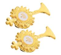 LRXIYODE 2pcs Metal Cross Ceremony Pins Decorative Brooches for Baptismal Communion Church Service Accessories Easy to Attach Elegant Design