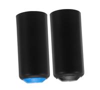 LRXIYODE 2pcs Microphone Battery Cup Covers Wireless Mic Handle Sleeves Plastic Protective Covers Compatible with Pgx2 Slx2 Pg58 Beta58, Black and Navy for Wireless Microphone Accessories