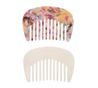 LRXIYODE 2PCS Mini Wide Tooth Acetic Acid Comb Portable Anti-static Detangler for Curly Wavy Long Wet Dry Hair Travel Pocket Small Hair Comb for Home Use