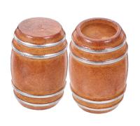 LRXIYODE 2pcs Miniature Wooden Barrel Model for Dollhouse Scene Decoration Vintage Style Mini Beer Keg Accessories Detailed Craftsmanship for Realistic Mini House Adornment and Photography
