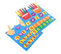 LRXIYODE 2pcs Montessori Finger Math Numbers Board Nonwoven Fabric Educational for Early Math Learning Counting Matching Sorting DIY Teaching Aid Preschool