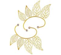 LRXIYODE 2pcs Non-piercing Leaf Ear Cuffs Clip on Earrings for Women Cartilage Ear Bone Clip Hollow Leaf Design Lightweight Statement Jewelry for Daily