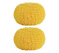 LRXIYODE 2pcs Non-Scratch Cleaning Sponges for Dishes, Round Fiber Scrubber Balls for Grills and Coated Pots, Easily Remove Stubborn Stains Without Leaving Marks in Kitchen