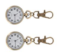 LRXIYODE 2pcs Nurse Pocket Watch Keychain Set with Big Watch Face Design and Accurate Time, Golden Alloy and Titanium Metal Material, for Nurses During Travel and Daily Use