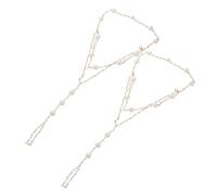 LRXIYODE 2pcs Pearl Tassel Barefoot Anklet for Women Lightweight Foot Chain Jewelry for Summer Sandals Beach Vacations and Casual Outfits