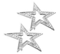 LRXIYODE 2pcs Pentagram Star Brooch Pin for Women’s Suit, 4x4cm Rhinestone Lapel Pin, Decorative Clothes Accessory for Business, Wedding, Mother’s Day, Valentine’s Day