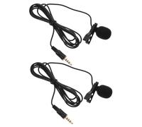 LRXIYODE 2pcs Portable Clip-on Microphone for Laptop and Phones, Omnidirectional Lavalier Mic with 3.5mm 4-pole Plug, Lightweight Aps and Copper Material Suitable for Live Broadcasts