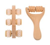 LRXIYODE 2pcs Portable Wooden Massage Roller Handheld Muscle Relief Stick for Neck Back Foot Body Deep Tissue Therapy Compact Manual Massager for Office Home Travel