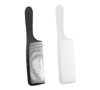 LRXIYODE 2pcs Professional Curved Barber Comb for Men Hairdressing Cutting Tool with Ergonomic Round-ended Teeth Plastic Design for Fades Flat Tops and Short Hairstyles Black and White