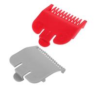 LRXIYODE 2Pcs Professional Hair Clipper Guards Hair Cutting Guides with Buckle for Precise Control Practical Clipper Attachments for Home and Salon Use Gray and Red Comb Guides