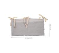 LRXIYODE 2pcs Pure Cotton Crib Hanging Organizer with Dual Pockets Bedside Caddy Storage Bag for Nursery Essentials Stroller and Changing Table Organizer in Light Grey